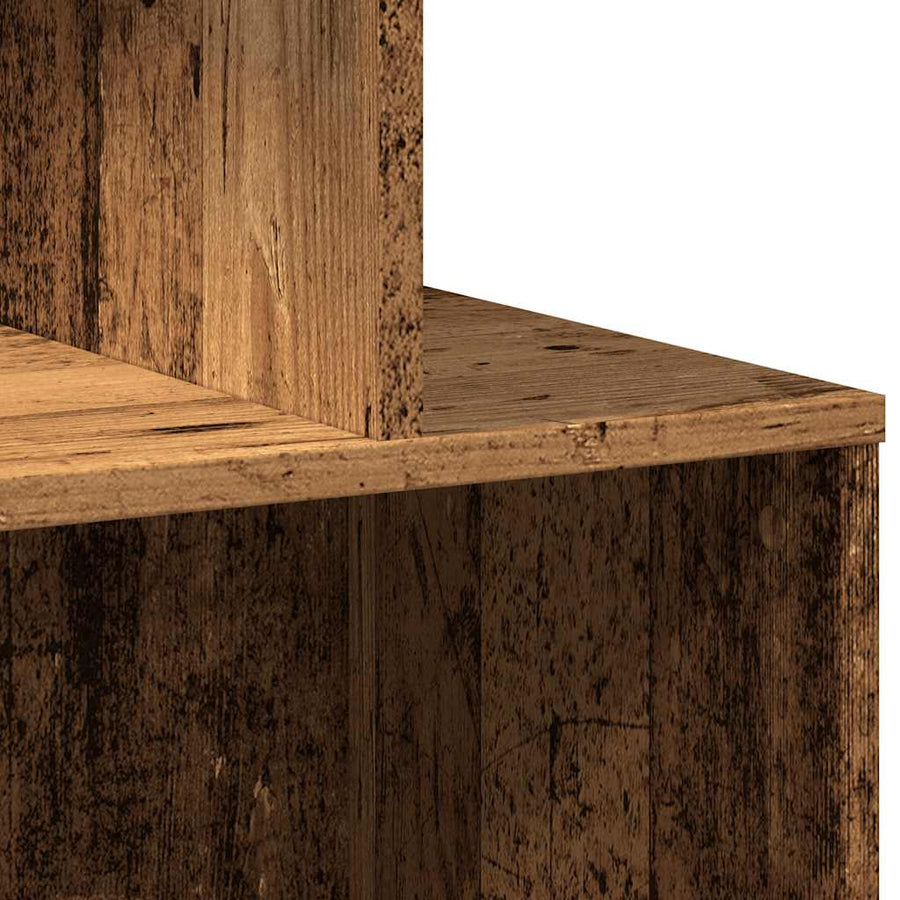 Nachtkastje 35x35x55 cm bewerkt hout oud houtkleurig