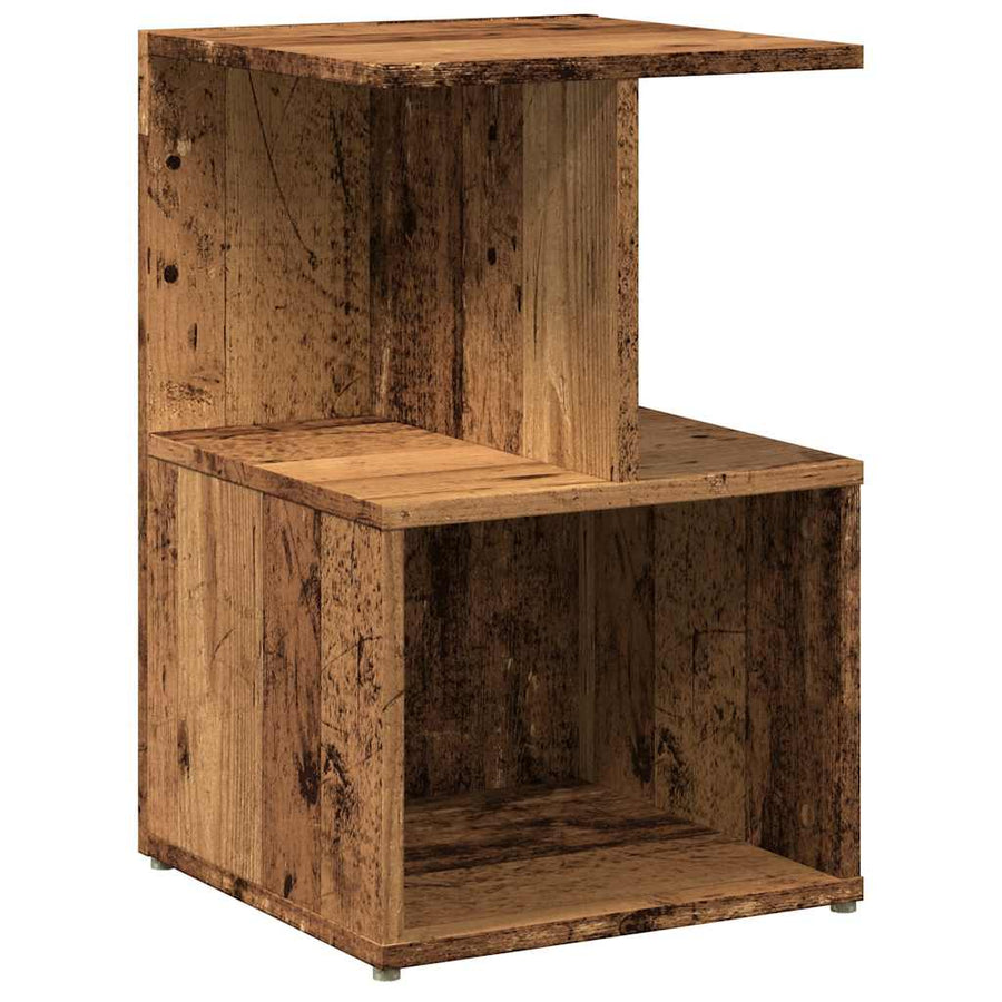 Nachtkastjes 2 st 35x35x55 cm bewerkt hout oud houtkleurig