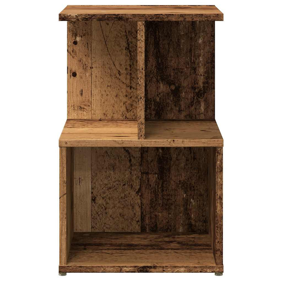 Nachtkastjes 2 st 35x35x55 cm bewerkt hout oud houtkleurig