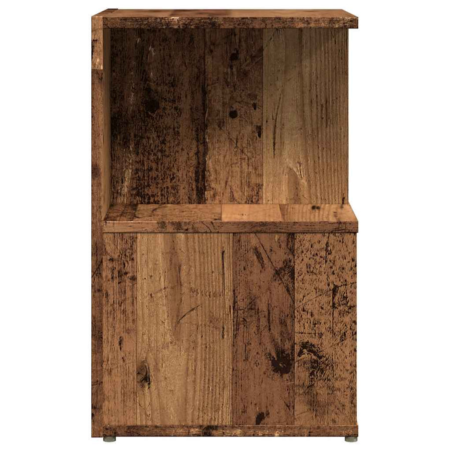 Nachtkastjes 2 st 35x35x55 cm bewerkt hout oud houtkleurig