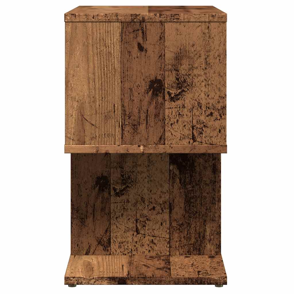 Nachtkastje 50x30x51,5 cm bewerkt hout oud houtkleurig