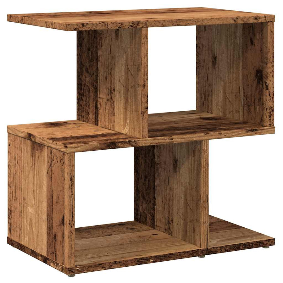 Nachtkastje 50x30x51,5 cm bewerkt hout oud houtkleurig