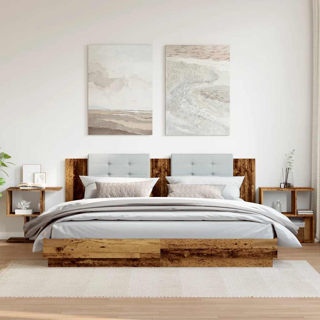 Nachtkastjes 2 st 50x30x51,5 cm bewerkt hout oud houtkleurig