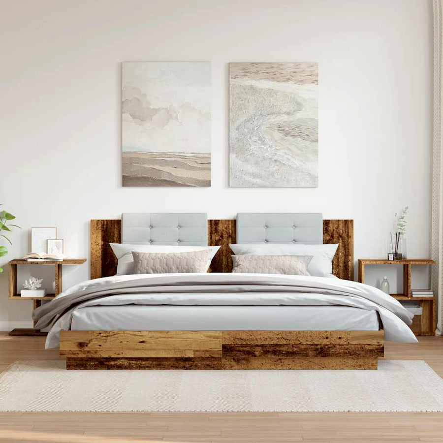 Nachtkastjes 2 st 50x30x51,5 cm bewerkt hout oud houtkleurig