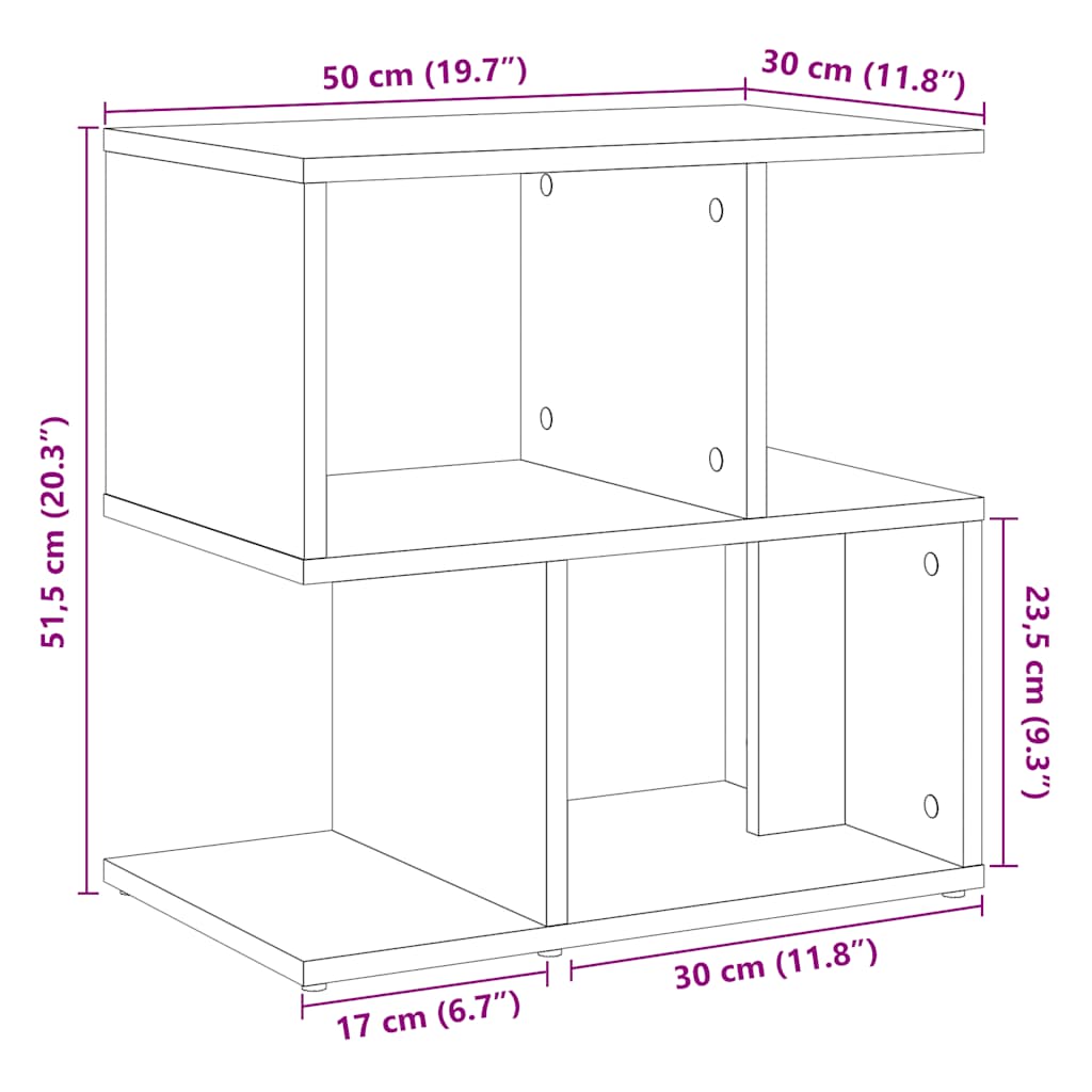 Nachtkastjes 2 st 50x30x51,5 cm bewerkt hout oud houtkleurig