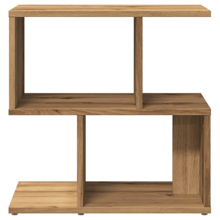Nachtkastje 50x30x51,5 cm bewerkt hout artisanaal eikenkleur