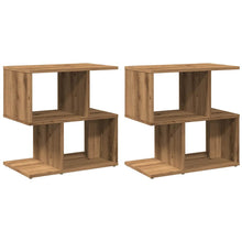 Nachtkastjes 2 st 50x30x51,5 cm bewerkt hout artisanaal eiken