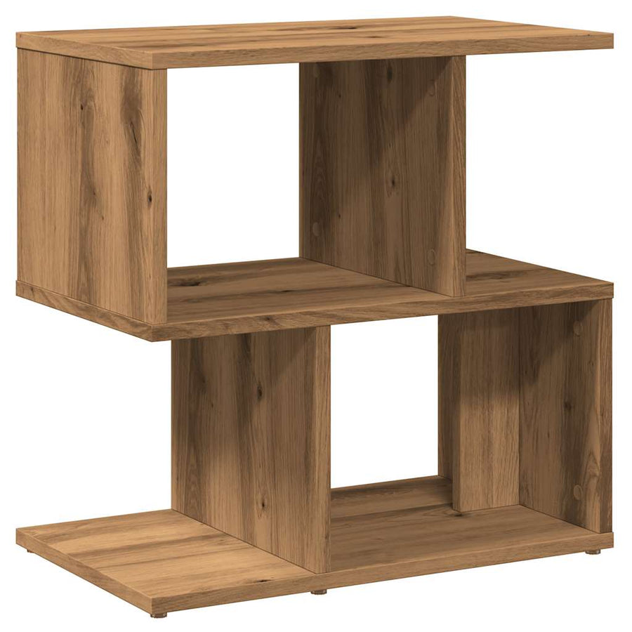 Nachtkastjes 2 st 50x30x51,5 cm bewerkt hout artisanaal eiken