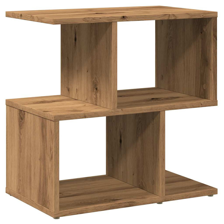 Nachtkastjes 2 st 50x30x51,5 cm bewerkt hout artisanaal eiken
