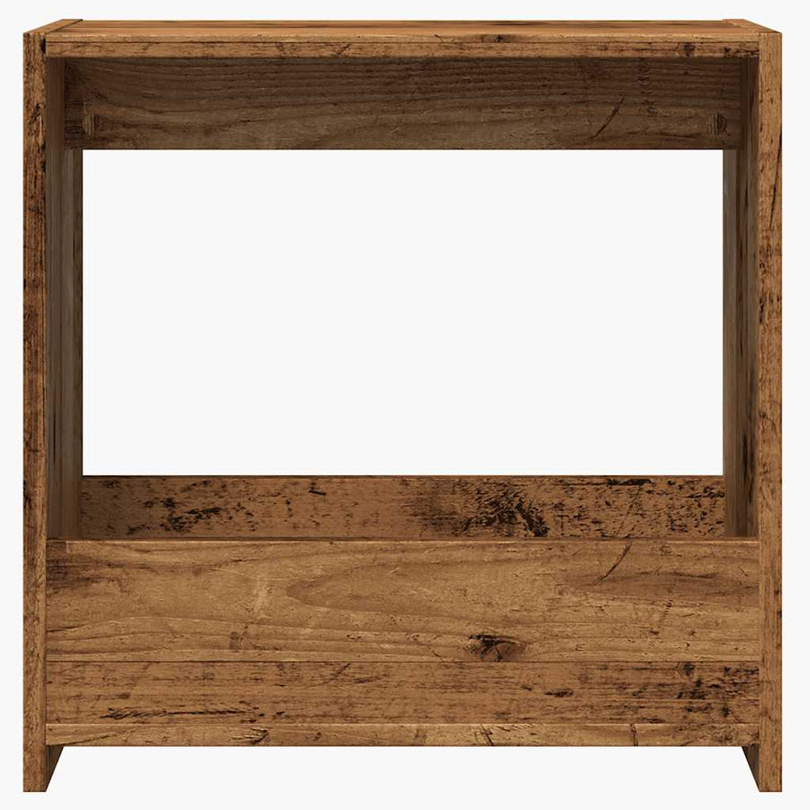 Bijzettafel 50x26x50 cm bewerkt hout oud houtkleurig
