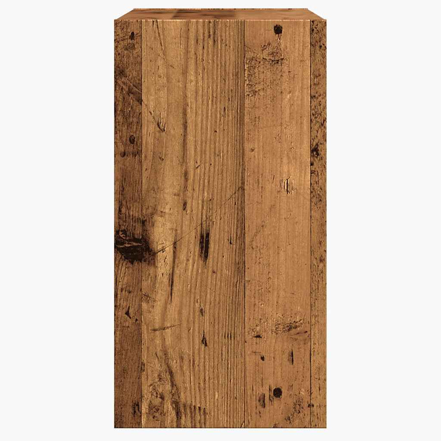 Bijzettafel 50x26x50 cm bewerkt hout oud houtkleurig