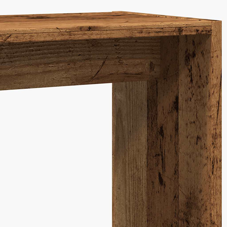 Bijzettafel 50x26x50 cm bewerkt hout oud houtkleurig