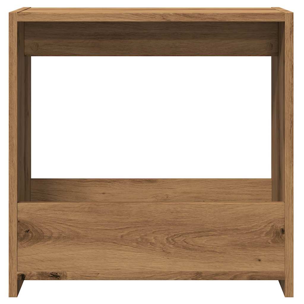 Bijzettafel 50x26x50 cm bewerkt hout artisanaal eikenkleurig