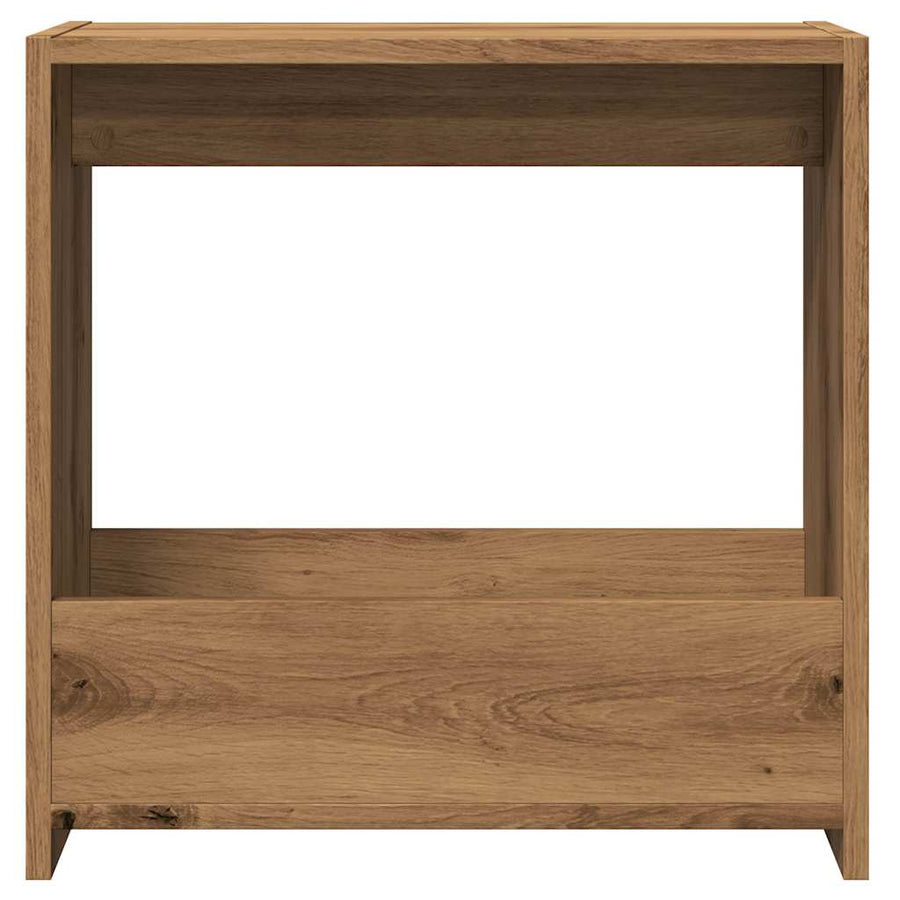 Bijzettafel 50x26x50 cm bewerkt hout artisanaal eikenkleurig