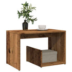 Bijzettafel 59x36x38 cm bewerkt hout oud houtkleur