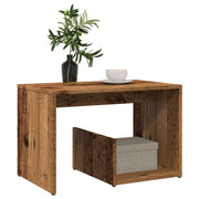 Bijzettafel 59x36x38 cm bewerkt hout oud houtkleur