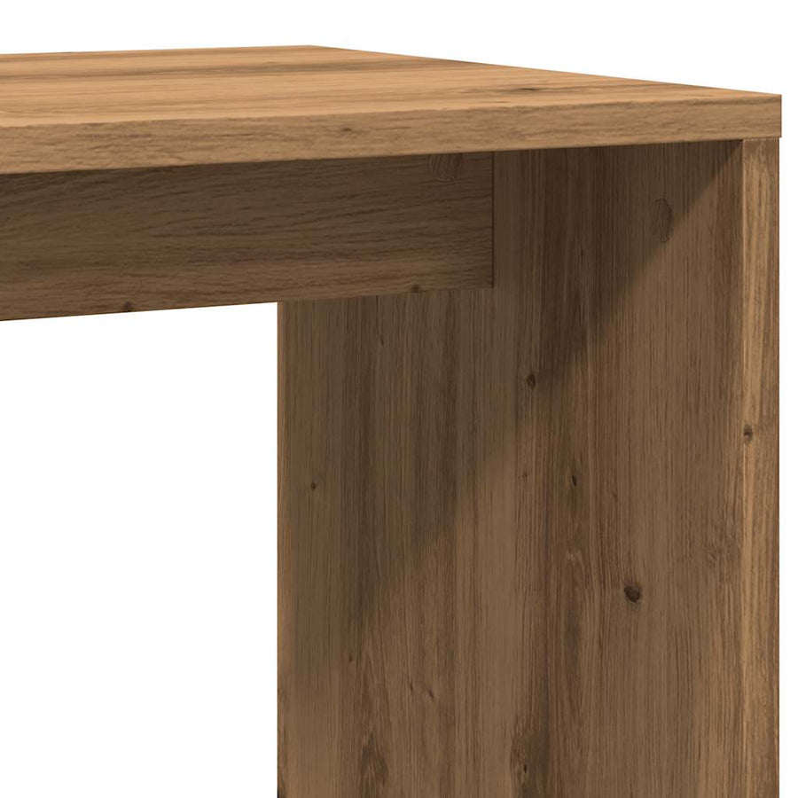 Bijzettafel 59x36x38 cm bewerkt hout artisanaal eikenkleurig