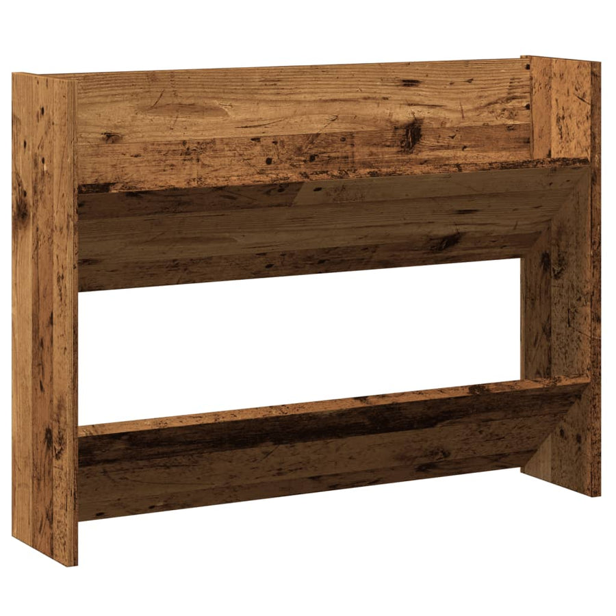 Wandschoenenkast 80x18x60 cm bewerkt hout oud houtkleurig