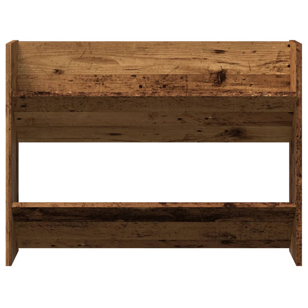 Wandschoenenkast 80x18x60 cm bewerkt hout oud houtkleurig