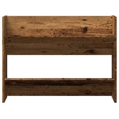Wandschoenenkast 80x18x60 cm bewerkt hout oud houtkleurig