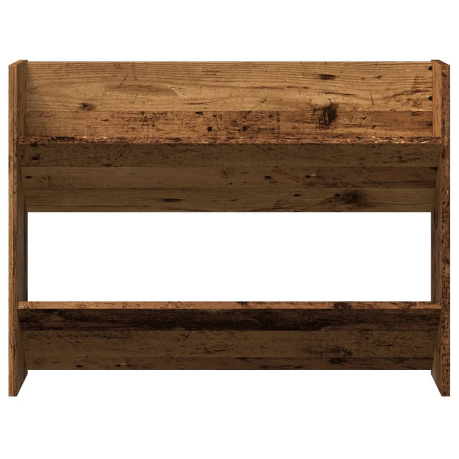 Wandschoenenkast 80x18x60 cm bewerkt hout oud houtkleurig