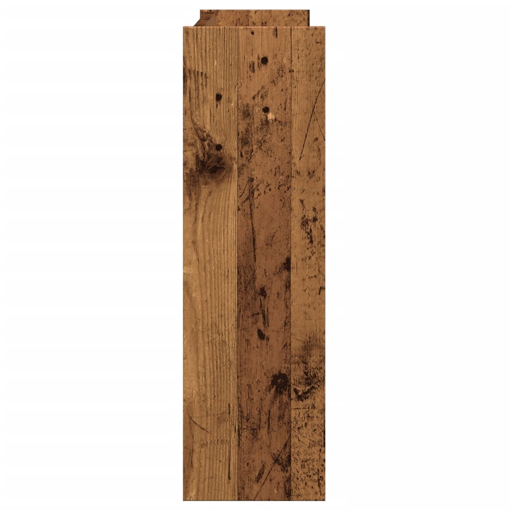 Wandschoenenkast 80x18x60 cm bewerkt hout oud houtkleurig