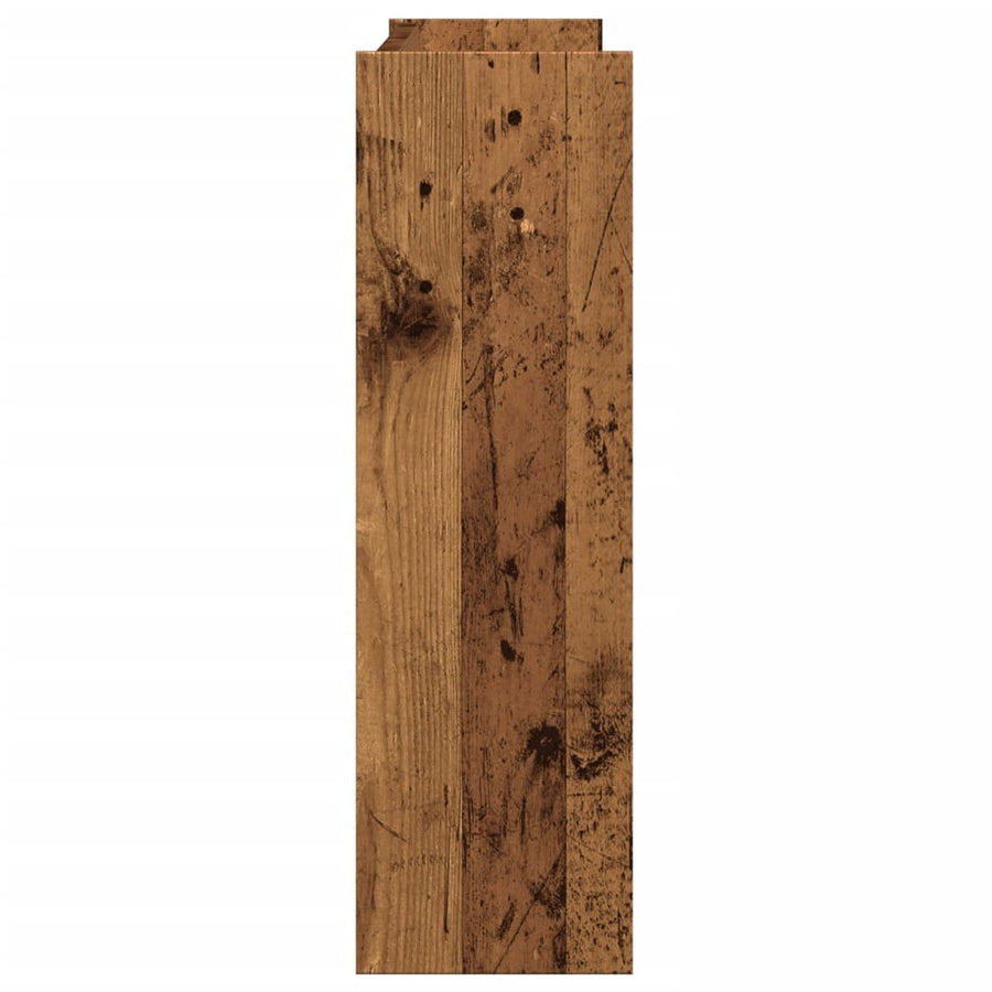 Wandschoenenkast 80x18x60 cm bewerkt hout oud houtkleurig