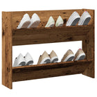 Wandschoenenkast 80x18x60 cm bewerkt hout oud houtkleurig