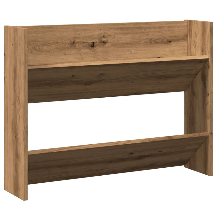 Wandschoenenkast 80x18x60 cm bewerkt hout artisanaal eikenkleur