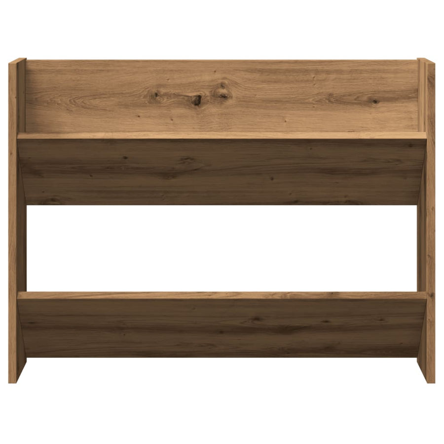 Wandschoenenkast 80x18x60 cm bewerkt hout artisanaal eikenkleur