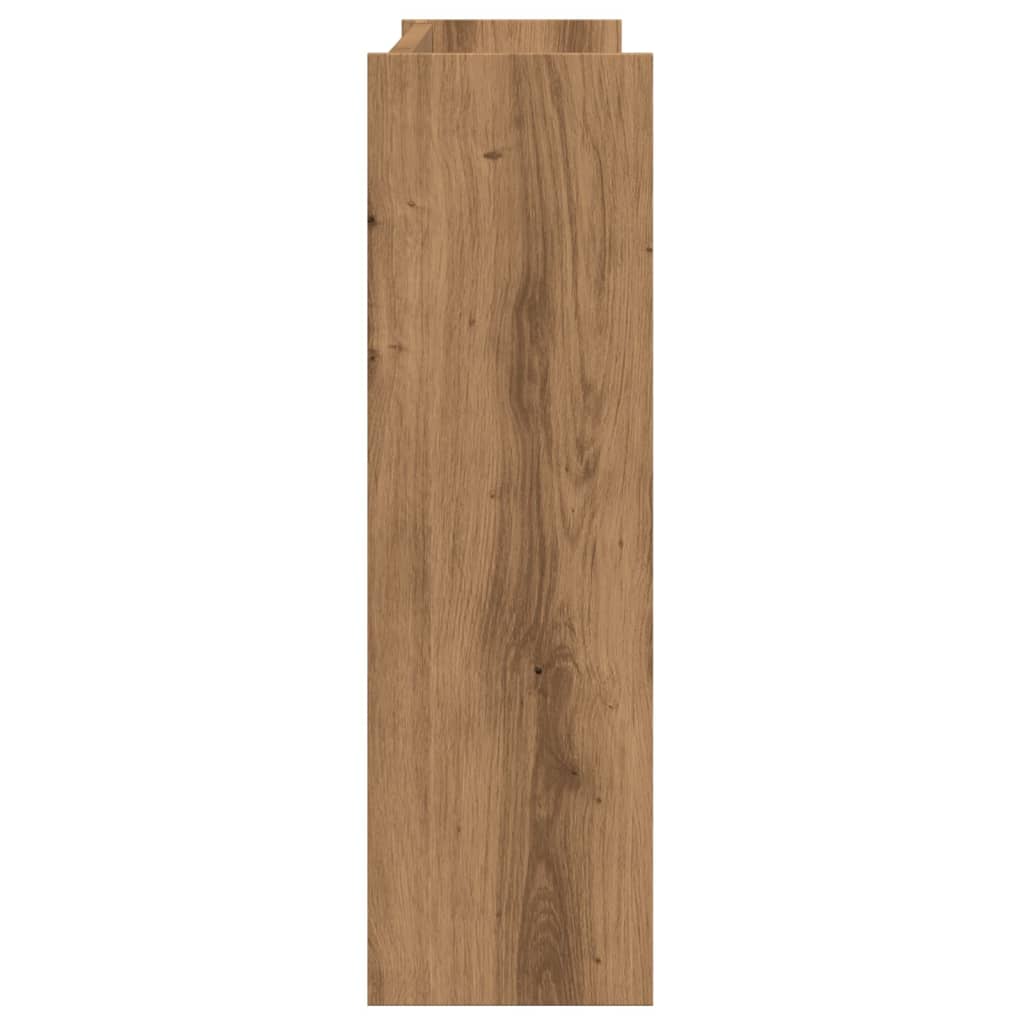 Wandschoenenkast 80x18x60 cm bewerkt hout artisanaal eikenkleur