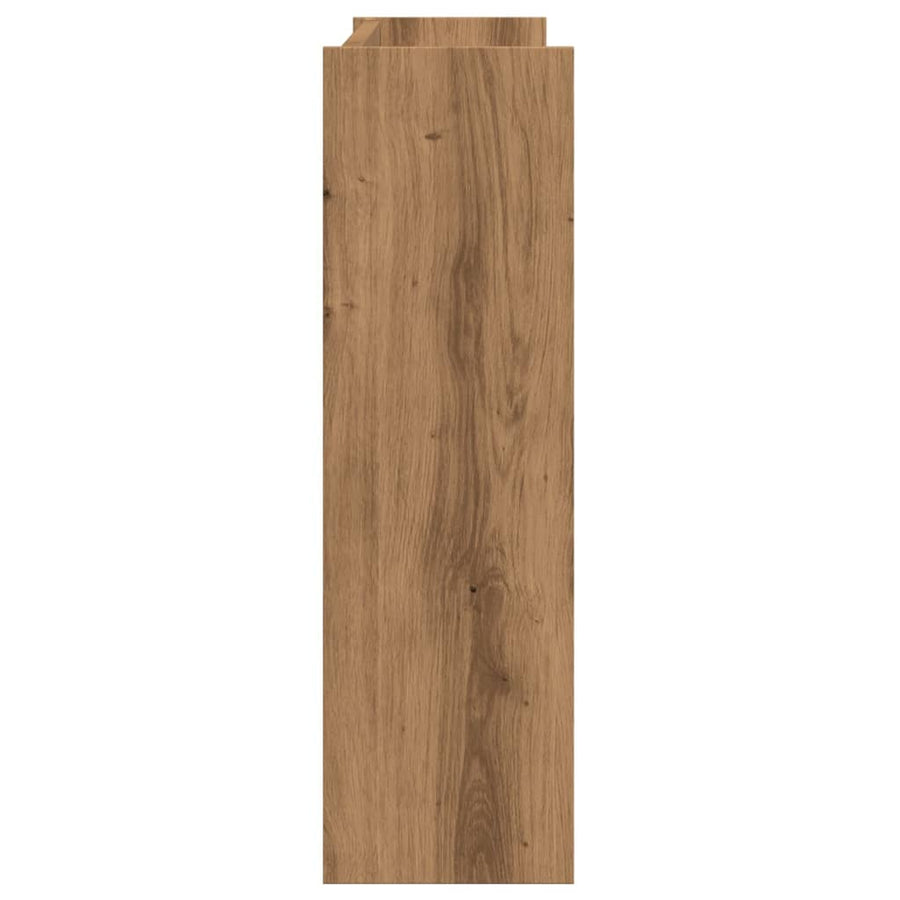 Wandschoenenkast 80x18x60 cm bewerkt hout artisanaal eikenkleur