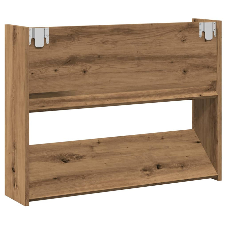 Wandschoenenkast 80x18x60 cm bewerkt hout artisanaal eikenkleur