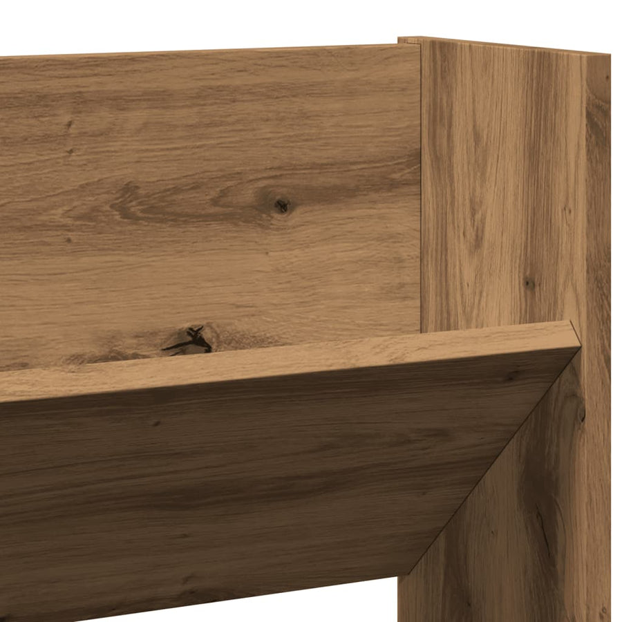 Wandschoenenkast 80x18x60 cm bewerkt hout artisanaal eikenkleur