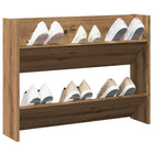Wandschoenenkast 80x18x60 cm bewerkt hout eikenkleur