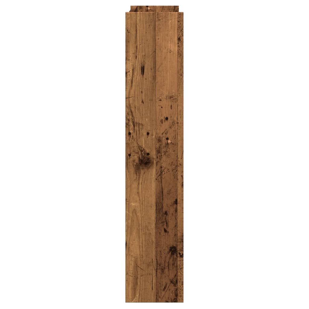 Wandschoenenkast 80x18x90 cm bewerkt hout oud houtkleurig