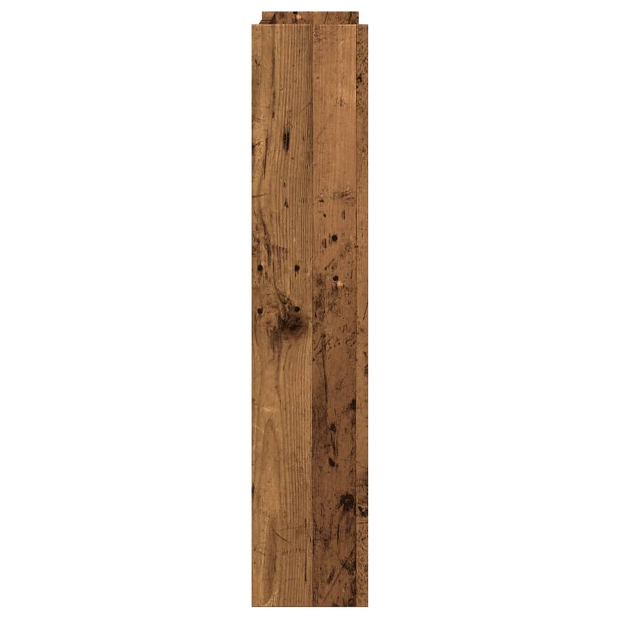 Wandschoenenkast 80x18x90 cm bewerkt hout oud houtkleurig