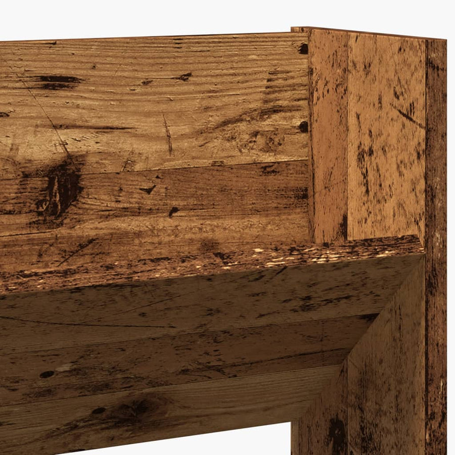Wandschoenenkast 80x18x90 cm bewerkt hout oud houtkleurig