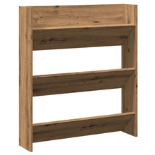 Wandschoenenkast 80x18x90 cm bewerkt hout artisanaal eikenkleur