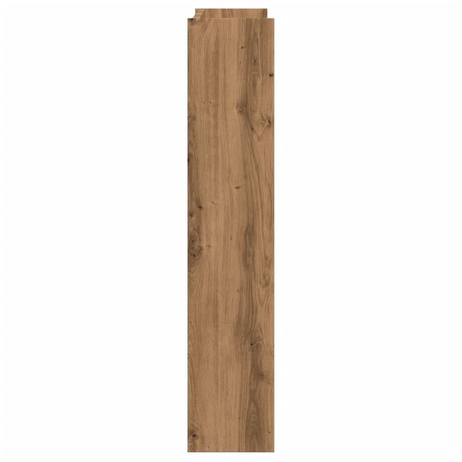 Wandschoenenkast 80x18x90 cm bewerkt hout artisanaal eikenkleur
