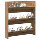 Wandschoenenkast 80x18x90 cm bewerkt hout eikenkleur