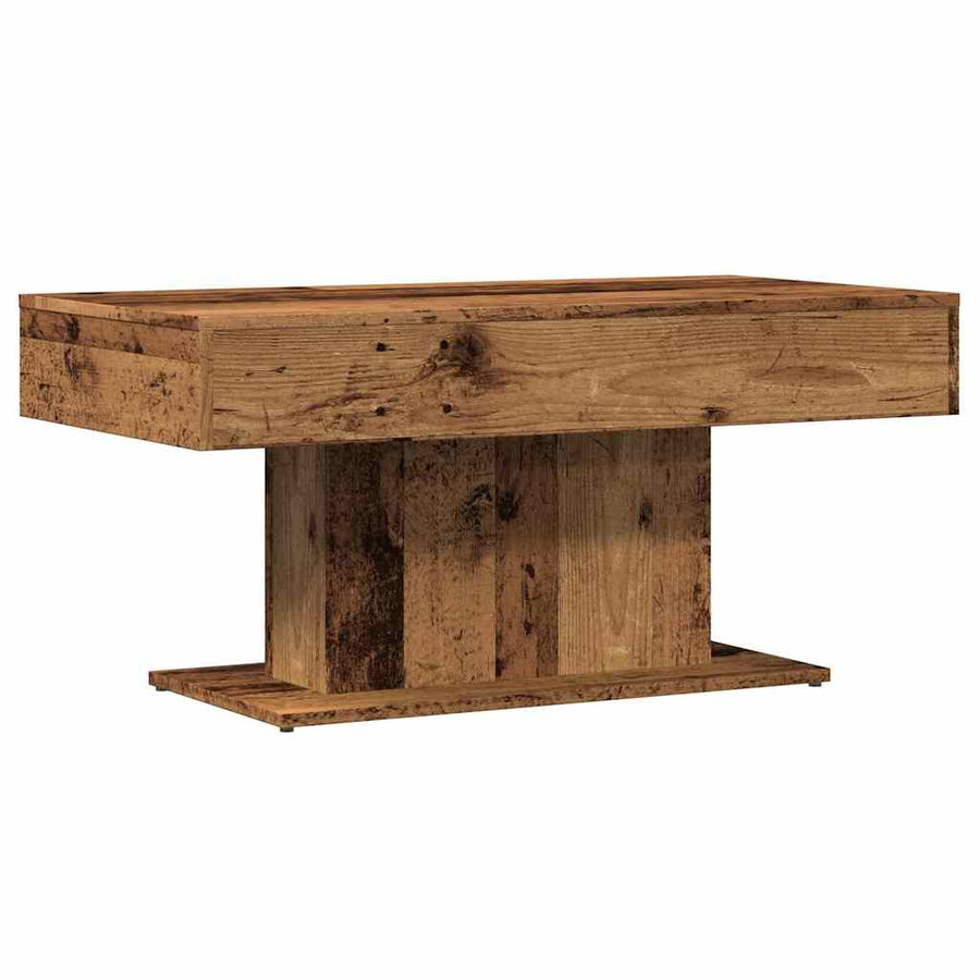 Salontafel oud houtkleurig 96x50x45 cm bewerkt hout