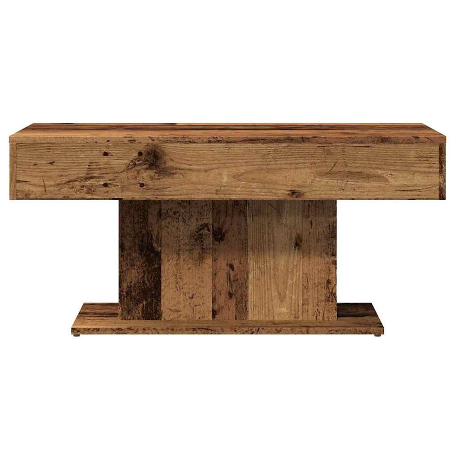 Salontafel oud houtkleurig 96x50x45 cm bewerkt hout