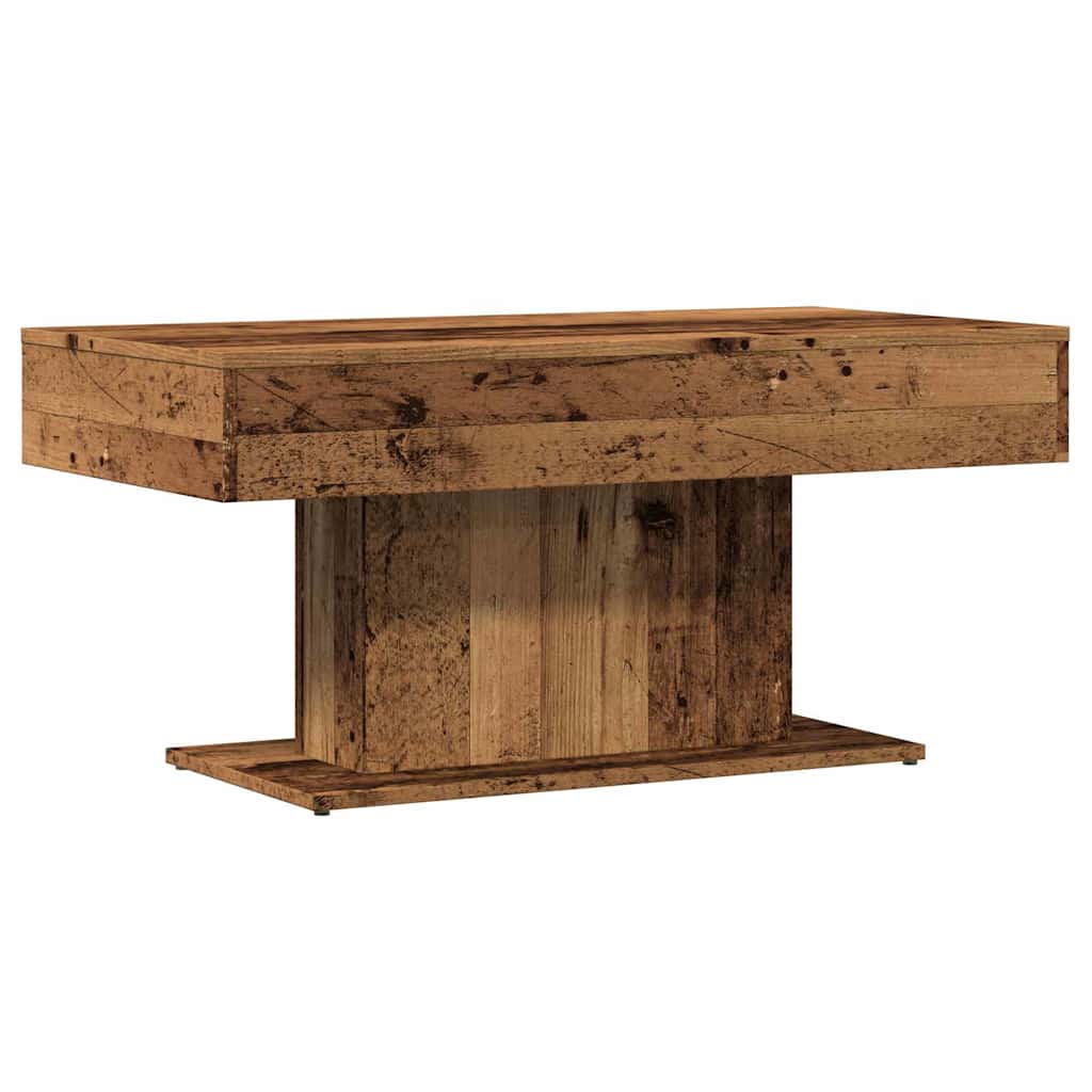 Salontafel oud houtkleurig 96x50x45 cm bewerkt hout