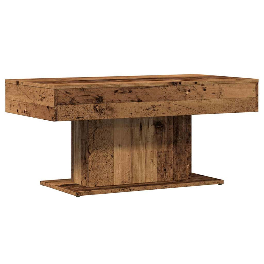 Salontafel oud houtkleurig 96x50x45 cm bewerkt hout