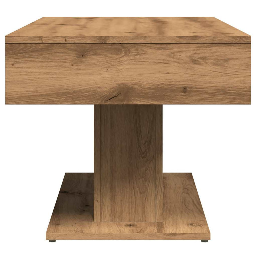 Salontafel artisanaal eiken 96x50x45 cm bewerkt hout