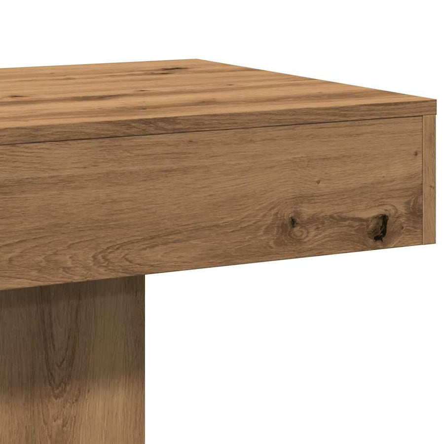 Salontafel artisanaal eiken 96x50x45 cm bewerkt hout