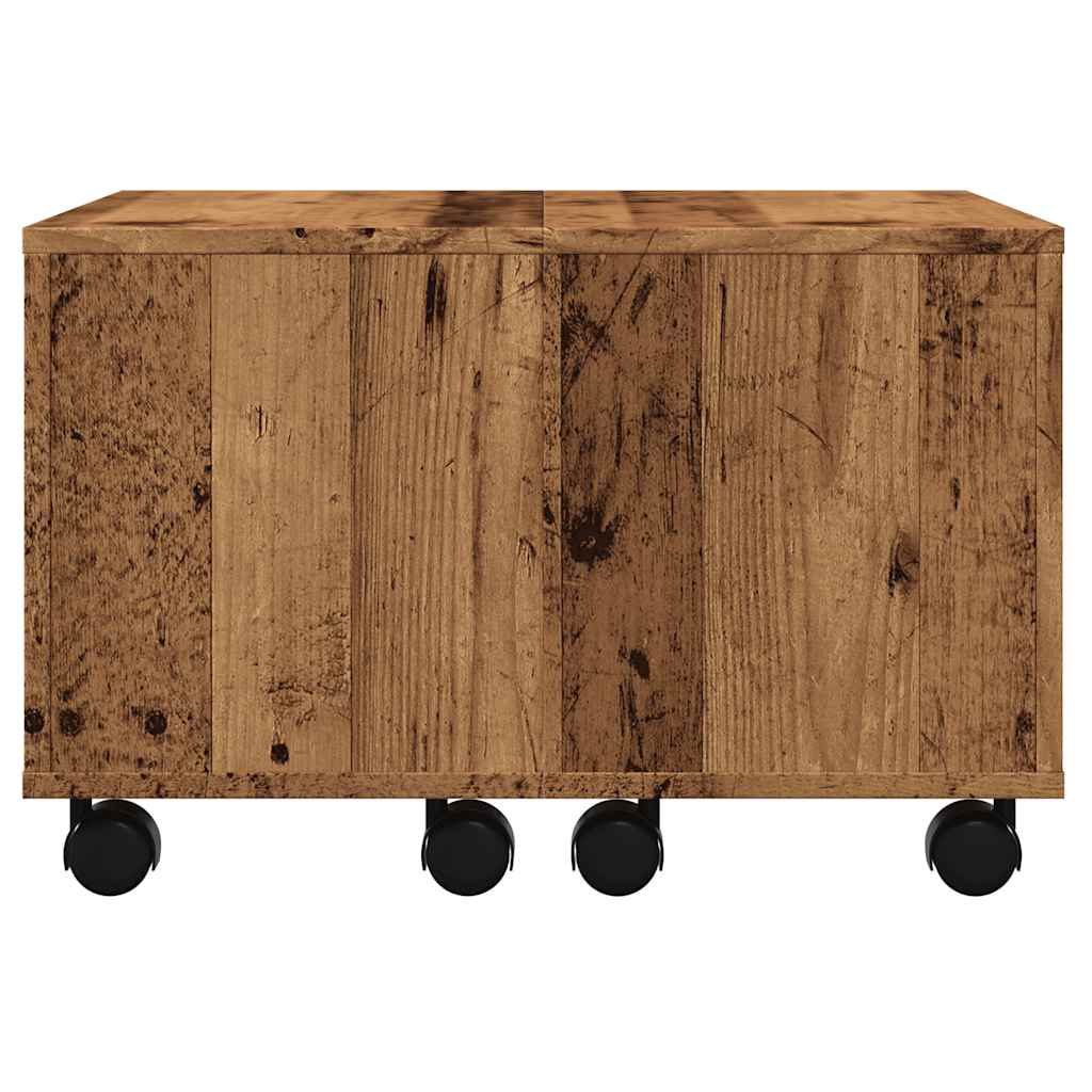 Salontafel 60x60x38 cm bewerkt hout oud houtkleurig