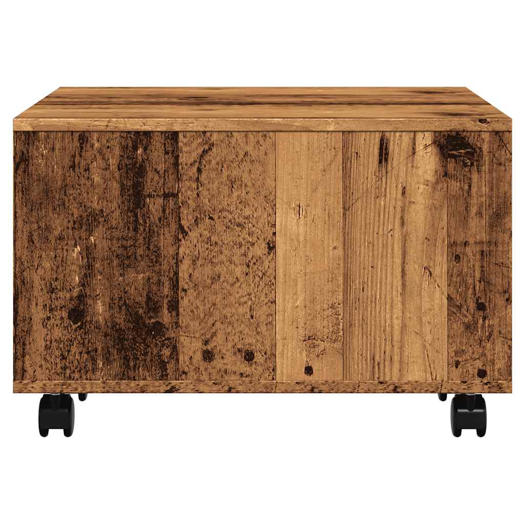 Salontafel 60x60x38 cm bewerkt hout oud houtkleurig