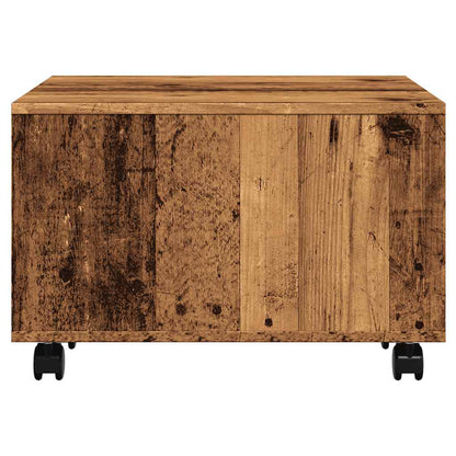 Salontafel 60x60x38 cm bewerkt hout oud houtkleurig